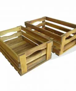 vidaXL Apple Crates 2 pcs Solid Acacia Wood