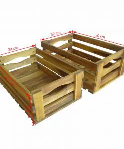 vidaXL Apple Crates 2 pcs Solid Acacia Wood