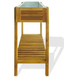 vidaXL Raised Garden Planter Solid Acacia Wood and Zinc