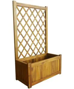 vidaXL Garden Raised Bed with Trellis Solid Acacia Wood