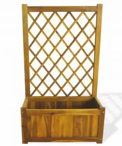 vidaXL Garden Planter with Trellis Solid Acacia Wood
