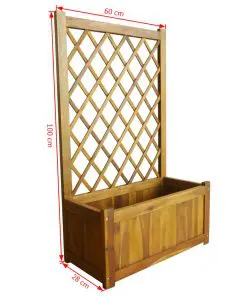 vidaXL Garden Planter with Trellis Solid Acacia Wood