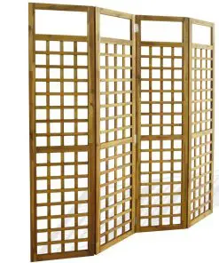 vidaXL 4-Panel Room Divider / Trellis Solid Acacia Wood 160×170 cm
