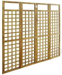 vidaXL 4-Panel Room Divider / Trellis Solid Acacia Wood 160×170 cm
