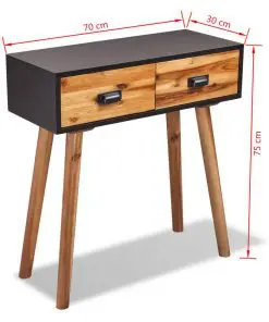 vidaXL Console Table Solid Acacia Wood 70x30x75 cm
