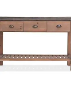 vidaXL Console Table Solid Fir Wood 122x35x80 cm