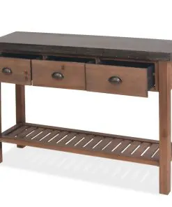vidaXL Console Table Solid Fir Wood 122x35x80 cm