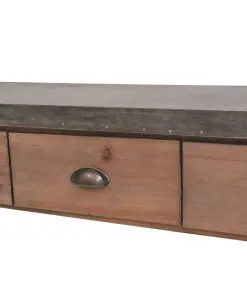 vidaXL Console Table Solid Fir Wood 122x35x80 cm