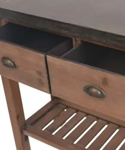 vidaXL Console Table Solid Fir Wood 122x35x80 cm