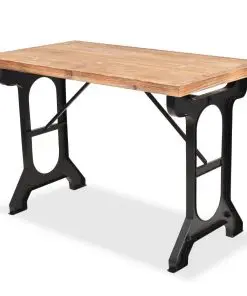 vidaXL Dining Table Solid Fir Wood Top 122x65x82 cm