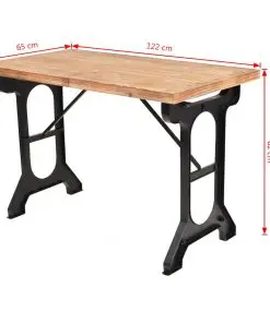 vidaXL Dining Table Solid Fir Wood Top 122x65x82 cm