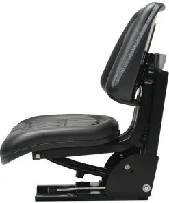vidaXL Tractor Seat with Suspension Black
