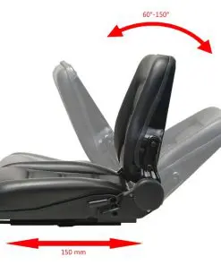 vidaXL Forklift & Tractor Seat with Adjustable Backrest Black