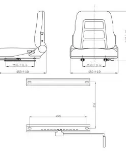 vidaXL Forklift & Tractor Seat with Adjustable Backrest Black
