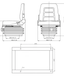 vidaXL Forklift & Tractor Seat with Suspension and Adjustable Backrest