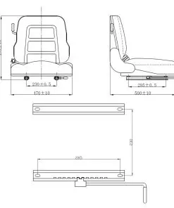 vidaXL Forklift & Tractor Seat with Suspension and Adjustable Backrest