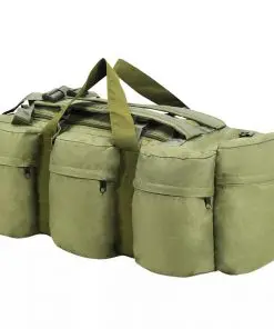 vidaXL 3-in-1 Army-Style Duffel Bag 120 L Olive Green