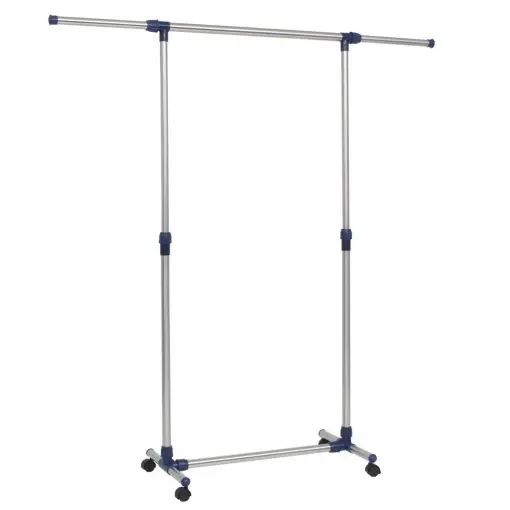 vidaXL Adjustable Clothes Rack Stainless Steel 165x44x150 cm Silver