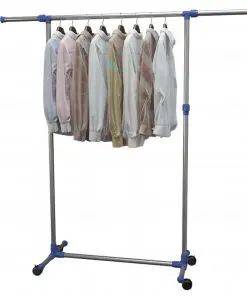 vidaXL Adjustable Clothes Rack Stainless Steel 165x44x150 cm Silver