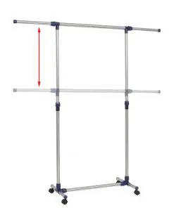 vidaXL Adjustable Clothes Rack Stainless Steel 165x44x150 cm Silver