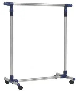 vidaXL Adjustable Clothes Rack Stainless Steel 165x44x150 cm Silver