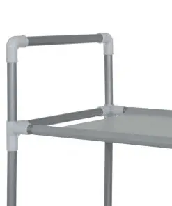 vidaXL Shoe Rack with 10 Shelves Metal and Non-woven Fabric Silver