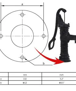 vidaXL Garden Hand Water Pump Cast Iron