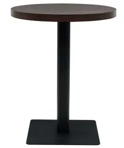 vidaXL Bistro Table MDF and Steel Round 60×75 cm Dark Ash