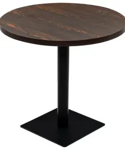 vidaXL Bistro Table MDF and Steel Round 80×75 cm Dark Ash