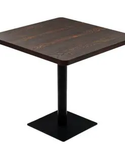 vidaXL Bistro Table MDF and Steel Square 80x80x75 cm Dark Ash