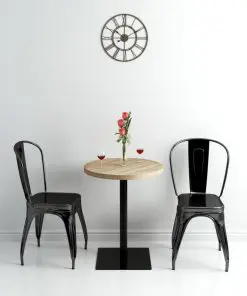 vidaXL Bistro Table MDF and Steel Round 60×75 cm Oak Colour