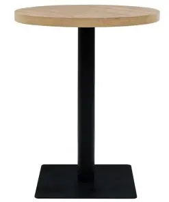 vidaXL Bistro Table MDF and Steel Round 60×75 cm Oak Colour