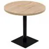 vidaXL Bistro Table MDF and Steel Round 80×75 cm Oak Colour
