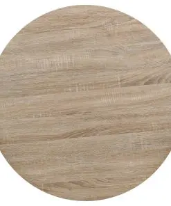 vidaXL Bistro Table MDF and Steel Round 80×75 cm Oak Colour