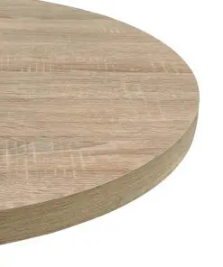 vidaXL Bistro Table MDF and Steel Round 80×75 cm Oak Colour