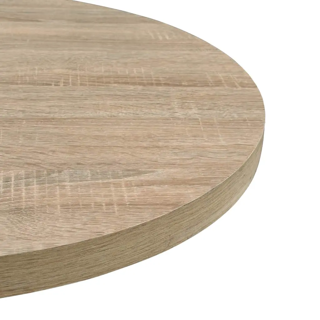 vidaXL Bistro Table MDF and Steel Round 80×75 cm Oak Colour