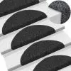 vidaXL 15 pcs Self-adhesive Stair Mats Needle Punch 54x16x4 cm Black