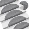 vidaXL 15 Self-adhesive Stair Mats Needle Punch 54x16x4cm Light Grey