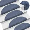 vidaXL 15 pcs Self-adhesive Stair Mats Needle Punch 54x16x4 cm Blue