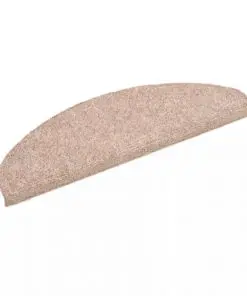 vidaXL 15 pcs Self-adhesive Stair Mats Needle Punch 65x21x4 cm Brown