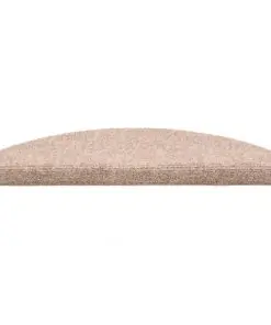 vidaXL 15 pcs Self-adhesive Stair Mats Needle Punch 65x21x4 cm Brown