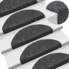 vidaXL 15pcs Self-adhesive Stair Mats Needle Punch 65x21x4cm Dark Grey