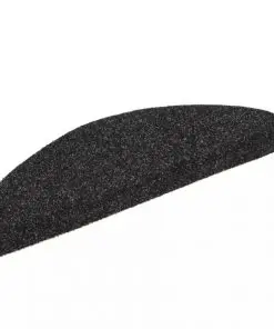 vidaXL 15 pcs Self-adhesive Stair Mats Needle Punch 65x21x4 cm Black