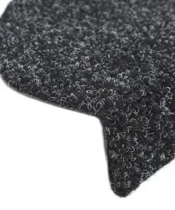 vidaXL 15 pcs Self-adhesive Stair Mats Needle Punch 65x21x4 cm Black