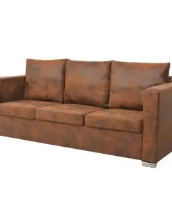 vidaXL Sofa Set 2 Pieces Artificial Suede Leather