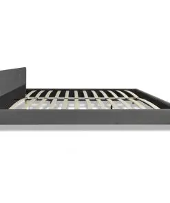 vidaXL Bed with Memory Foam Mattress Dark Grey Fabric Queen Size