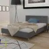 vidaXL Bed with Memory Foam Mattress Dark Grey Fabric Queen Size