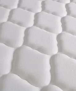 vidaXL Bed with Memory Foam Mattress White Faux Leather King Size