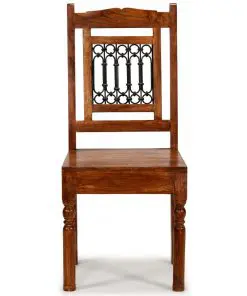 vidaXL Dining Chairs 2 pcs Solid Wood with Sheesham Finish Classic