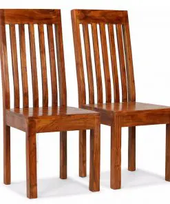 vidaXL Dining Chairs 2 pcs Solid Wood with Sheesham Finish Modern